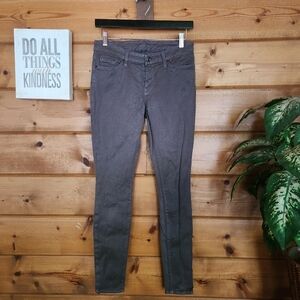 7 For All Mankind 7FAM The Skinny Stretch Gray Sparkle Glitter Jeans Sz 28 X 30"